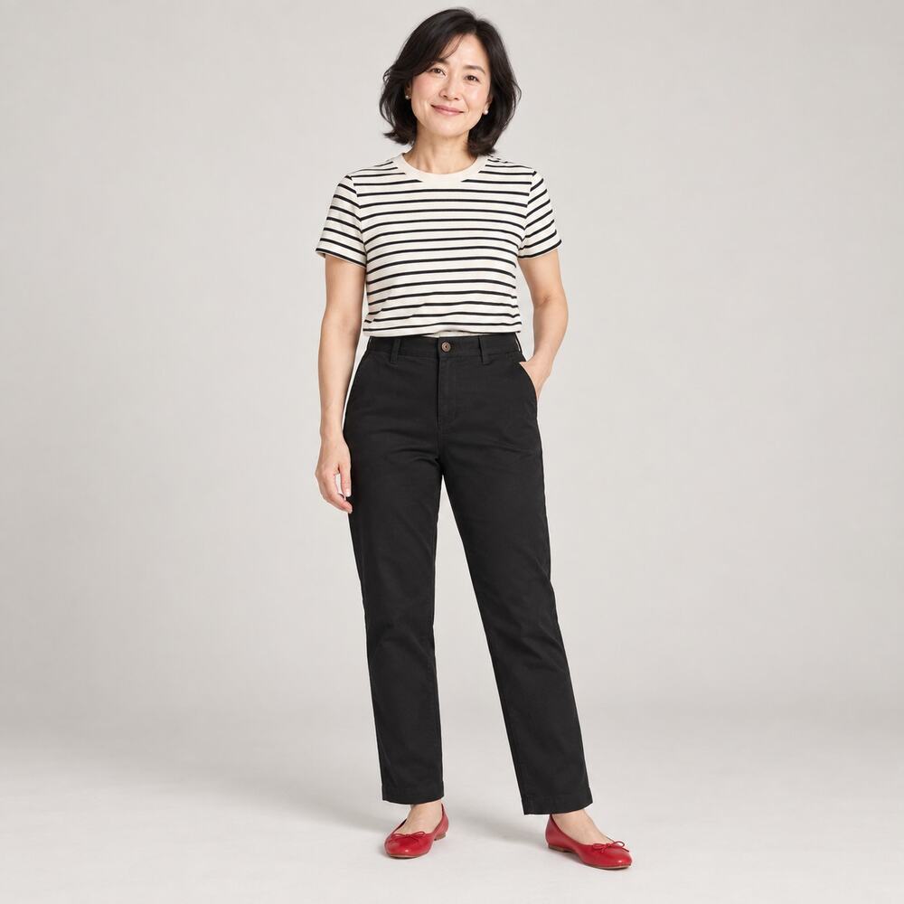 J.Crew Pants WMNS 10P Black High Rise Girlfriend Chino Stretch Modern Preppy